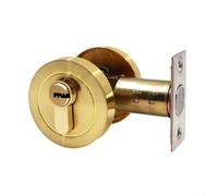 Cerradura oculta para puerta interior hecha de aleación de zinc, cerradura auxiliar con llave externa y control giratorio interno para un bloqueo seguro en puertas residenciales y de oficina (dorado)