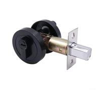 Cerradura oculta para puerta interior hecha de aleación de zinc, cerradura auxiliar con llave externa y control giratorio interno para un bloqueo seguro en puertas residenciales y de oficina (negro)