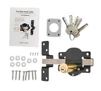 Cerradura para cajón, cerradura de puerta de doble cara | Cerradura deslizante con 5 llaves para patio interior exterior cobertizo cercas armario patio dormitorio gallinero despensa