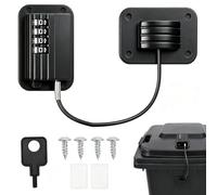 Cerradura para cubo de basura sin taladrar, cerradura de combinación para | Candado para cubos de basura, cinta adhesiva y cuerda de acero inoxidable, fácil montaje, protección fiable contra rellenos