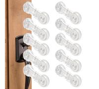 Cerradura para gabinete con cerradura para refrigerador, Cerraduras para gabinetes a prueba de bebés - Cerraduras seguras para niños de gabinete de 10 piezas - Pestillos de protección transparente par