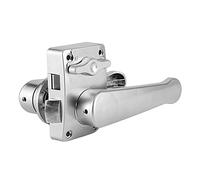 Cerradura para puerta de baño, pomo de puerta, 21 mm/0,8 pulgadas + ABS Juego de cerradura de palanca de puerta de baño Perilla de manija de inodoro cromo pulido para caravana yate RV - Plata