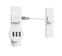 Cerradura para puerta de granero, pestillo de puerta sin llave con contraseña de 3 dígitos de aleación de zinc con instalación sin tornillos ni taladros para puertas correderas y portones.(White,70mm)