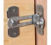 Cerradura para puerta de granero, pestillo deslizante para puerta abatible, hebilla de pestillo de puerta en ángulo de acero inoxidable de 90 grados, pestillo con cerradura de gancho para granero