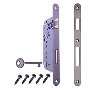 Cerradura para puerta interior empotrada AGB serie PATENT GRANDE. (Fr. 22 x 238, In. 90, En. 50, Qu. 8, llave de desbordamiento cercado, bronce barnizado)