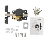 Cerradura para puertas correderas - Cierre de seguridad doble cara para garaje - Retenedor deslizante sin óxido 5 llaves para puertas armarios despensa gallineros