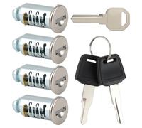 Cerradura para T-hule, sistema de cerradura para caja de techo,4 núcleos de cerradura para llaves T-hule, 2 llaves y 1 llave de montaje, compatible con cerraduras para barras de techo, portabicicletas