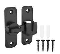 Cerradura Pestillo para Puerta,90/180 Grados Corredera Puerta Interior,Cerrojo y Pestillo con Tornillo de Bloqueo de Puerta Seguridad,Para Valla de Madera Puerta Ventana Jardin(Negro)