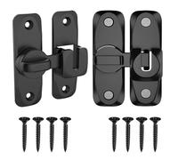 Cerradura Pestillo para Puerta Corredera Interior, Pack de 2 Unidades, con Mecanismo de Bloqueo de 90/180 Grados, Cerrojo de Seguridad con Tornillo,para Puertas de Madera, Ventanas, Vallas y Jardín
