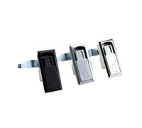 Cerradura plana giratoria tipo prensa de aleación de Zinc, equipo Industrial, cerradura de puerta de caja de distribución de automatización de gabinete, 1 Uds.(Black)