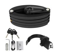 Cerradura plegable segura fabricada con aleación de zinc y pintura de goma ABS. Este candado antirrobo protege tu bicicleta mientras que es suave en su marco, ligero y se adapta a la fuerza