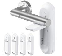 Cerradura portátil antiabierta para manija de puerta con diseño de seguridad multifuncional que asegura tu puerta contra el acceso no autorizado en casa o mientras viajas (4 piezas)