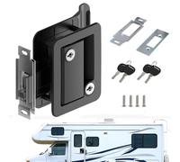 Cerradura Puerta Caravana, Cerradura Seguridad Autocaravana y Remolque, Anti-palanca, Manija Interior/Exterior con 4 Llaves, para Autocaravanas, RVs, Remolques de Carga, para Puertas de 32-38 mm