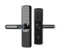 cerradura puerta Cerradura de puerta electrónica inteligente, cerradura de puerta de entrada sin llave con huella dactilar y Control por aplicación for oficina en casa interior(Noir)