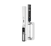 cerradura puerta Cerradura de puerta inteligente con reconocimiento facial, cerradura de puerta de vidrio deslizante delgada con huella dactilar, perfecta for el hogar y el Patio interior(Silver)