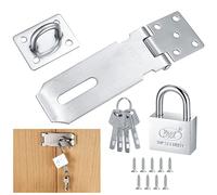 Cerradura Puerta con Candado y Tornillos, Pernos de Cierre de Puerta, Cerradura Pestillo Hebilla Cerrojo para Dormitorio Baño Puerta Gabinete