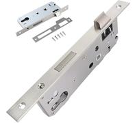 Cerradura Puerta Exterior y Interior Acero Inoxidable, Cerradura Embutir Distancia Entre Ejes 85 mm, Reversible, Cilindro perfil, Alta Seguridad, universal DIN izquierda/derecha