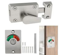 Cerradura Puerta Interior Indicador de cerradura puerta, inodoro, baño, pestillo cromado vacante/comprometido, indicador cerrojo, público, partición privacidad
