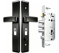 Cerradura Reversible para Manija de Puerta, Cerradura MecáNica de Alta Resistencia Antipalanca para Puerta Principal con 8 Llaves para Puertas Exteriores(B+Outside deadbolt)