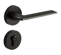 Cerradura silenciosa de aleación de zinc moderna con respaldo de 58 mm para puertas interiores de dormitorio de madera, mecanismo de pestillo silencioso de triple punta en acabado gris acero (I)