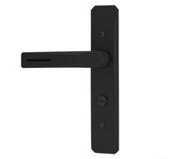 Cerradura silenciosa para puerta de baño, manija de una sola lengua, cerradura sin llave para puertas, cerradura de privacidad moderna, color negro, fácil instalación (negro)