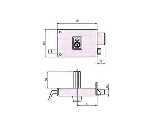 Cerradura sobreponer 1125a 14 izquierda he rd. CVL