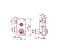 Cerradura sobreponer 5056b/70 he derecha LINCE