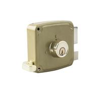 Cerradura sobreponer dorada 100mm.drcha.