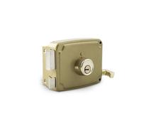 Cerradura sobreponer dorada 120mm.izqda.