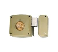 Lince Cerradura sobrepuesta 5124A cilindro entrada 100 mm mano izquierda Oro