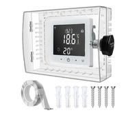 Cerradura termostática, con cubierta protectora transparente y cerradura de combinación, de cerradura para termostatos montados en la pared, para casa, oficina, restaurante, escuela, hotel