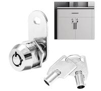 Cerradura tubular de aleación de zinc de 17 mm para armarios, escritorios, cajones y buzones, giro de 90 grados con 2 llaves, cámara de parada reversible