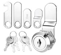Cerradura universal para gabinete, cerradura de leva de 16 mm con 5 placas de leva y 5 llaves