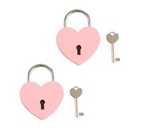Cerraduras de Amor,2 Pcs Candado en Forma de Corazón Mini Candado de Corazón en Forma con llave para el día de San Valentín,Boda,Aniversario,Bolso De Equipaje(Rosa)