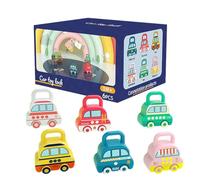 Cerraduras de aprendizaje para niños con llaves 15,6 x 7,9 x 13 cm | Colorido juego de cerradura educativa con tema de coche para niños para desarrollar el reconocimiento de colores y formas seguro y