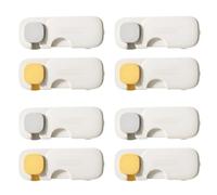 Cerraduras de armario para niños, 2 colores, 8 piezas, 9,3 x 3,2 cm, cerradura de seguridad para para bebé, a prueba de pellizcos, para horno, cocina, refrigerador, chimenea, cajón, cómoda