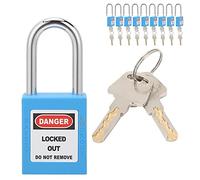 Cerraduras de bloqueo y etiquetado 10 juegos Candados de seguridad Cerradura anticorrosión aislada con viga de acero para la industria de fabricación de máquinas(blue)