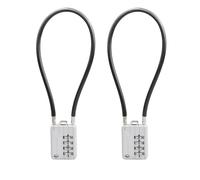 Cerraduras de cable de 30 cm de largo, cable de 4 dígitos, combinación reconfigurable, bloqueo de cable de seguridad de viaje al aire libre, equipaje, maleta, arma, casco, paquete de 2, SISAV-031
