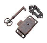 Cerraduras de cajón de hierro vintage empotradas para muebles, joyas antiguas decorativas para caja con cerraduras de cajón para el hogar con llaves, cierres de metal negro para adultos