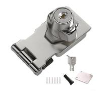 Cerraduras de cajón perforadas, cerraduras de gabinete de acero inoxidable para refrigerador, congelador, cerradura de puerta de seguridad sin taladro con llaves (2.5 pulgadas)