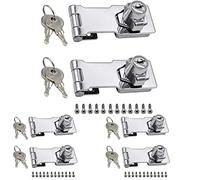 Cerraduras de cerrojo con llave, 6 piezas de aleación de zinc plateado con llave para puerta, armario, escritorio, almacén, cerrojo chapado en cromo con tornillos (2.5 pulgadas)