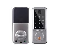Cerraduras de cerrojo inteligentes a prueba agua for el hogar, cerradura puerta entrada con teclado Digital biométrico aplicación Bluetooth y huella dactilar,Protección inteligente confiable(Silver)