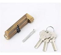 cerraduras de cilindro, Cerradura de barril aleación zinc for puerta madera interior con 3 llaves 29 mm altura 70 longitud un lado abierto negro dorado(Black)