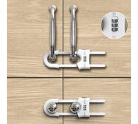 Cerraduras de código para puerta corrediza a prueba de niños, cerraduras de seguridad para armarios de bebé, cerraduras ajustables en forma de U para perilla, manija, cajones, armario (4 unidades,