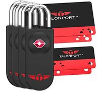 Cerraduras de equipaje aprobadas por la TSA sin llave con llaves de tarjeta de por vida y sin combo para olvidar (paquete de 4)