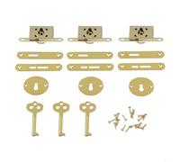 Cerraduras de gabinete antiguas Juego de 3 con llaves Estilo chino vintage Accesorios decorativos Aleación de zinc Bronce Oro para joyero Caja de madera Caja de herramientas Caja de herramientas DIY
