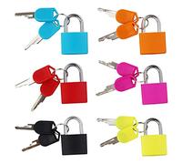 Cerraduras de maleta con llaves, paquete de 6 candados pequeños, cerraduras de equipaje, mini candados de colores, para casillero, equipaje, escuela, archivadores, gimnasio, Amarillo, negro, rosa