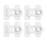 Cerraduras de nevera y armario con respaldo para seguridad infantil, diseño giratorio para asegurar puertas y cajones, sin herramientas ni perforaciones (blanco)