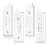 Cerraduras de pestillo de ventana, 3 x 1 pulgada, piezas de repuesto de pestillo de inclinación de ventana de plástico con resorte de inclinación clip de hardware de ventana de 2 pulgadas de espacio