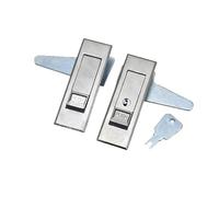 Cerraduras de puerta con panel de manija plana, cerradura de caja de gabinete eléctrico, cerraduras de armario de cajón de muebles, 1 pieza(MS603 White Button,With Key)